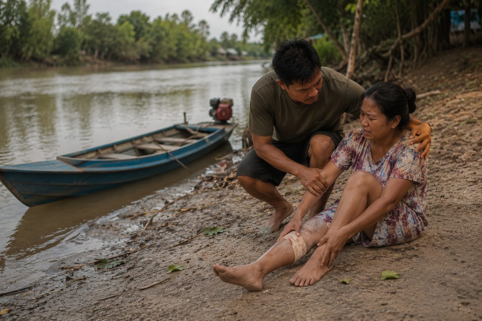 Selamatkan Istri, Warga Gaung Nekat Bertarung dengan Buaya di Sungai