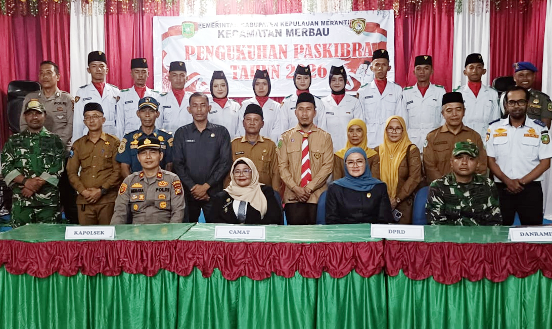 10 Paskibraka Merbau Dikukuhkan, Siap Tuntaskan Amanah Kibarkan Sang Merah Putih
